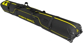 Чехол для горных лыж FISCHER ALPINE RACE на 2 пары с колесами, 195 (25/26) Black-Yellow