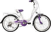 Велосипед NOVATRACK BUTTERFLY 20" (2022) белый-фиолетовый