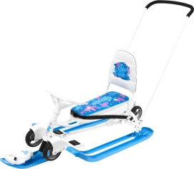 Снегокат Nika Тимка спорт №6  со спинкой БАБОЧКИ белый