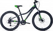 Велосипед FORWARD TWISTER 24 2.2 disc (2021) черно-зеленый